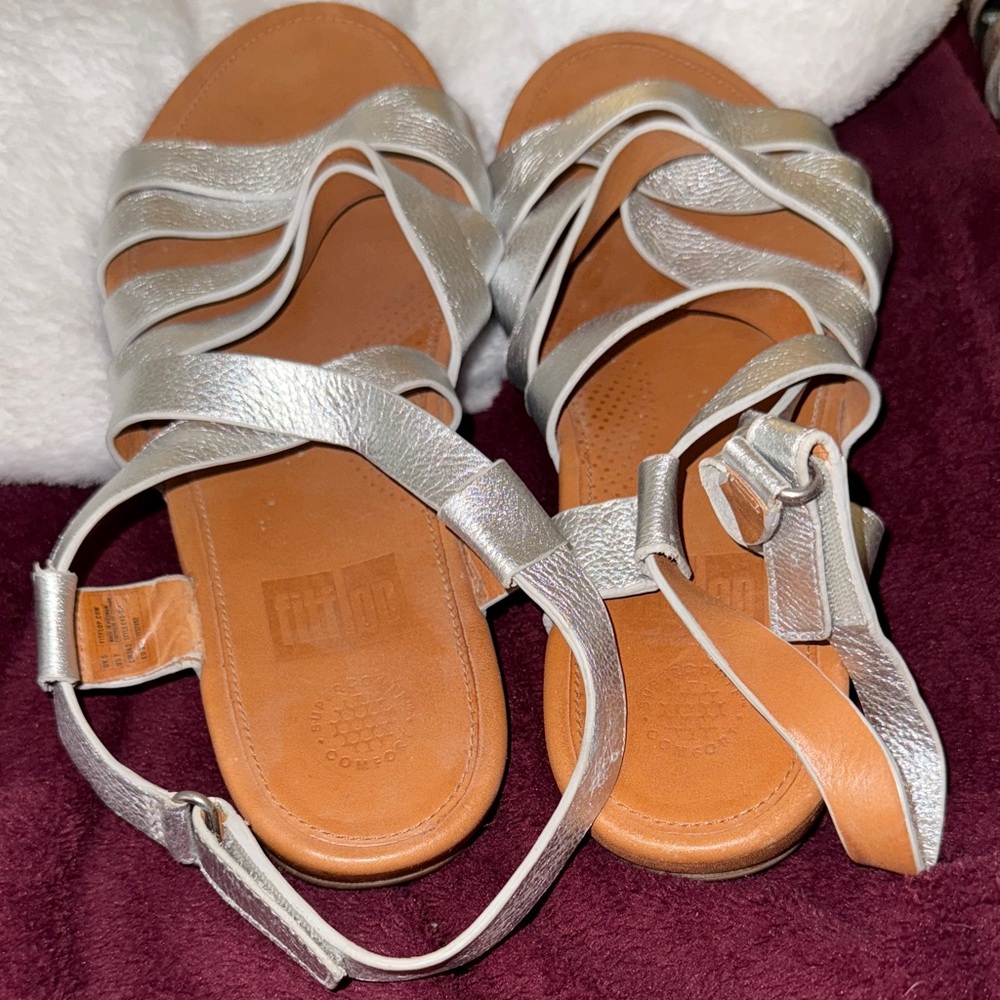 Fitflop Silver Sandals - great condition